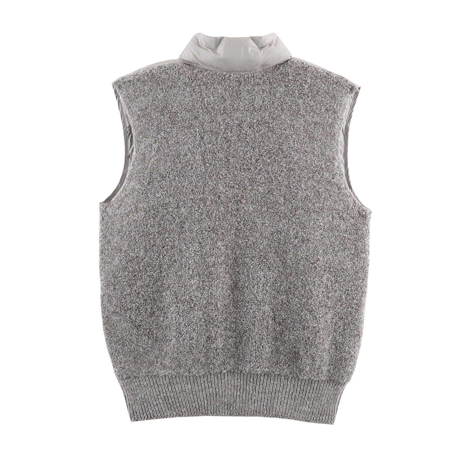Winter Towel Needle Patchwork Stand up Collar Diamond Zipper Sleeveless Waistcoat Vest 18 Winter Towel Needle Patchwork Stand Up Collar Diamond Zipper Sleeveless Waistcoat Vest