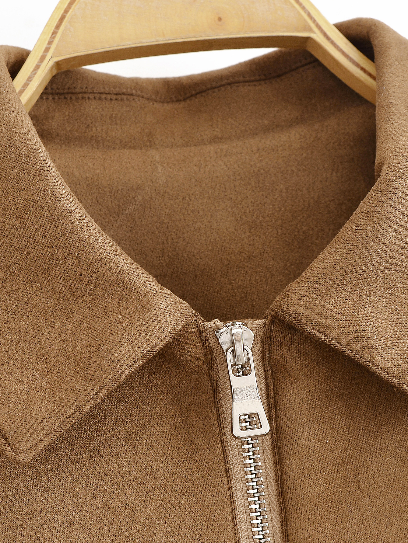 Personality Street All Match Suede Zipper Collared Coat 18 Personality Street All Match Suede Zipper Collared Coat
