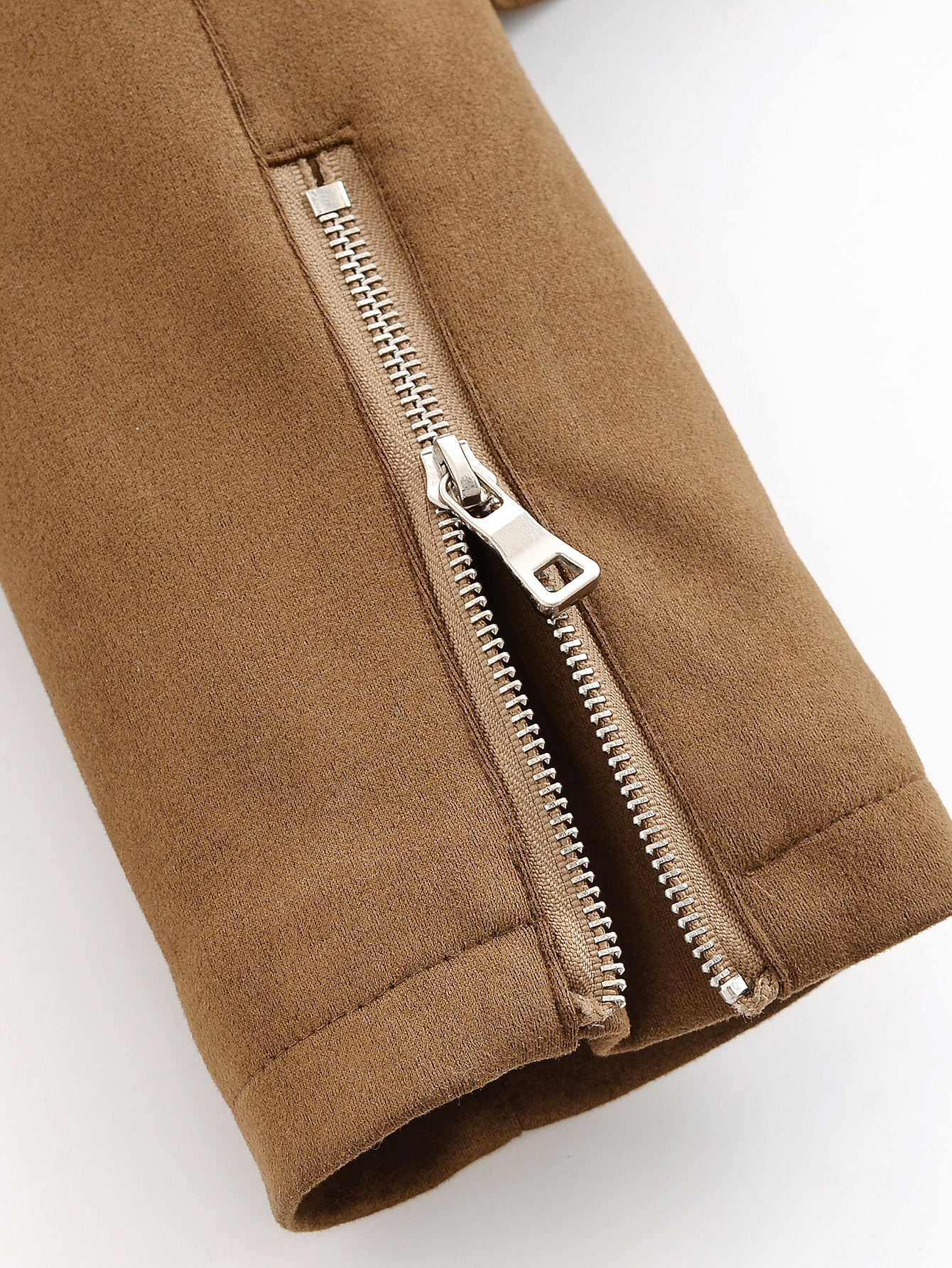 Personality Street All Match Suede Zipper Collared Coat 22 Personality Street All Match Suede Zipper Collared Coat