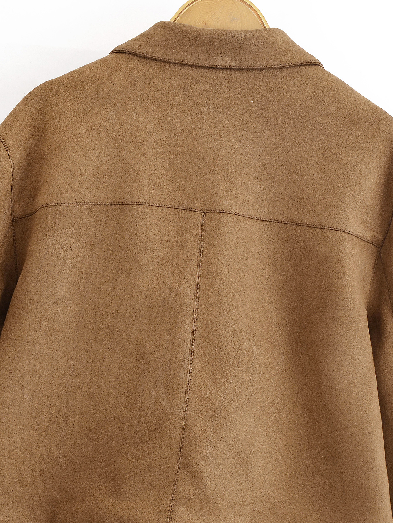 Personality Street All Match Suede Zipper Collared Coat 23 Personality Street All Match Suede Zipper Collared Coat