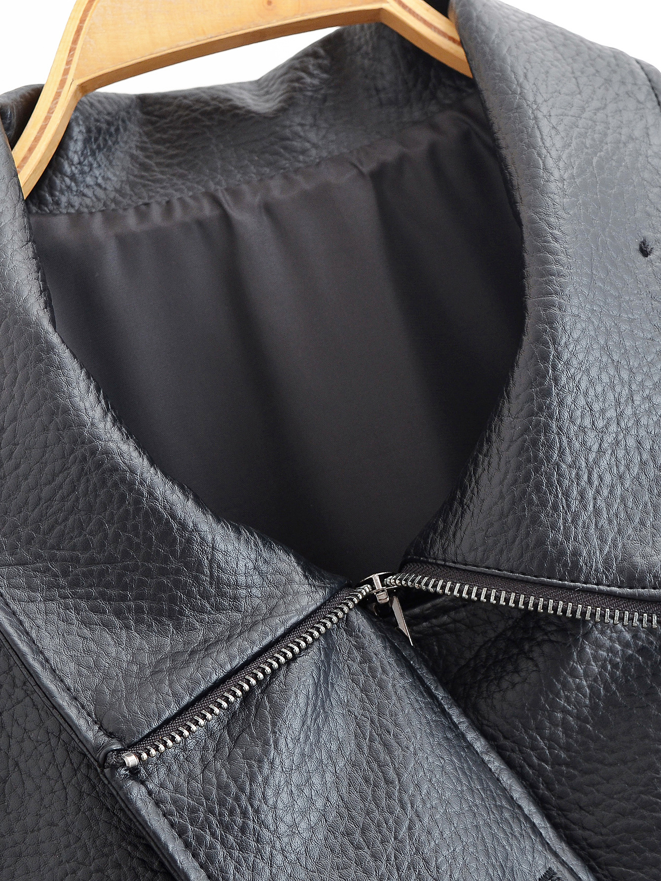 Women Clothing Autumn Retro Kuchao Lychee Pattern Leather Jacket Coat 20 Women Clothing Autumn Retro Kuchao Lychee Pattern Leather Jacket Coat