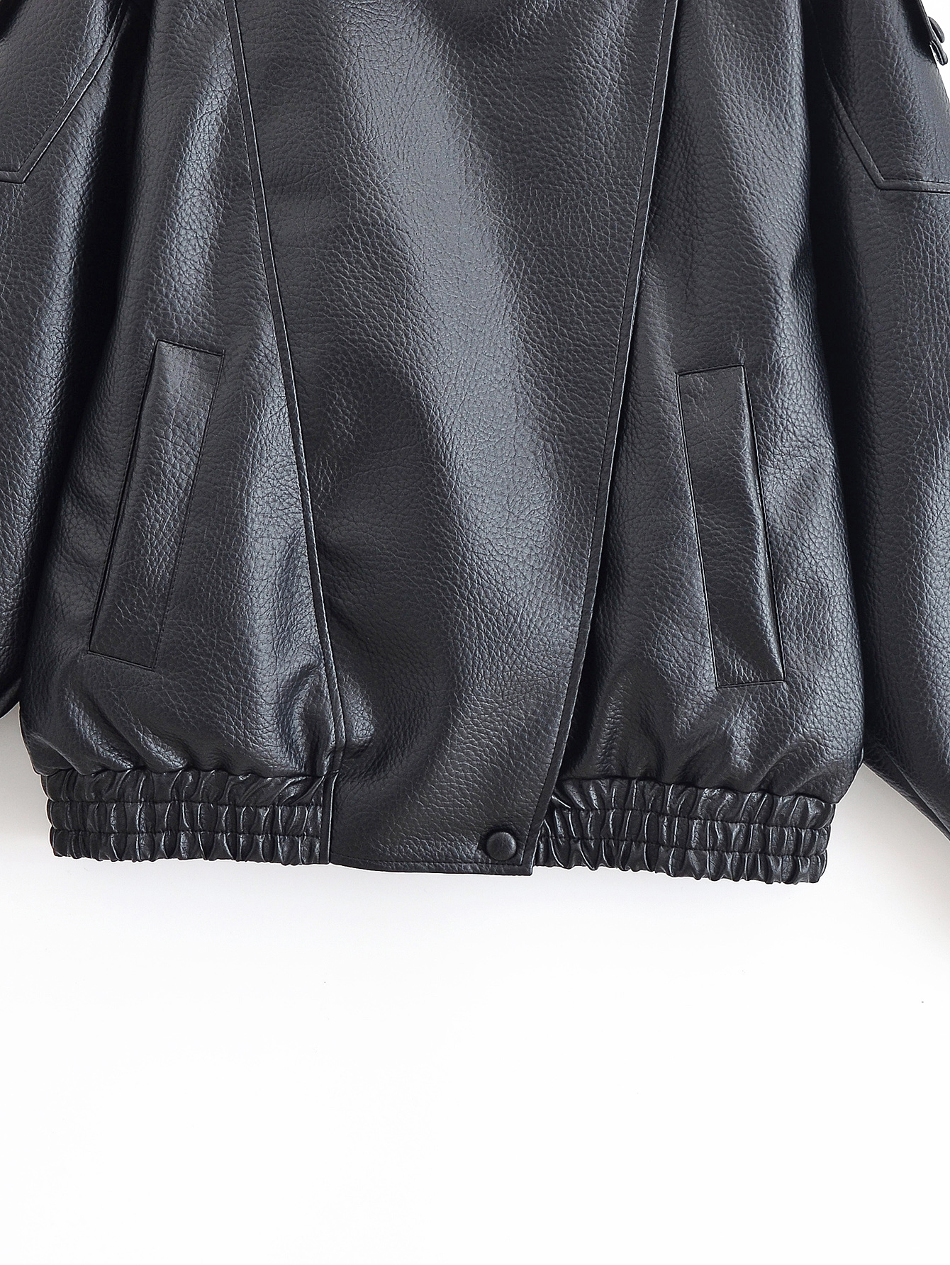 Women Clothing Autumn Retro Kuchao Lychee Pattern Leather Jacket Coat 21 Women Clothing Autumn Retro Kuchao Lychee Pattern Leather Jacket Coat