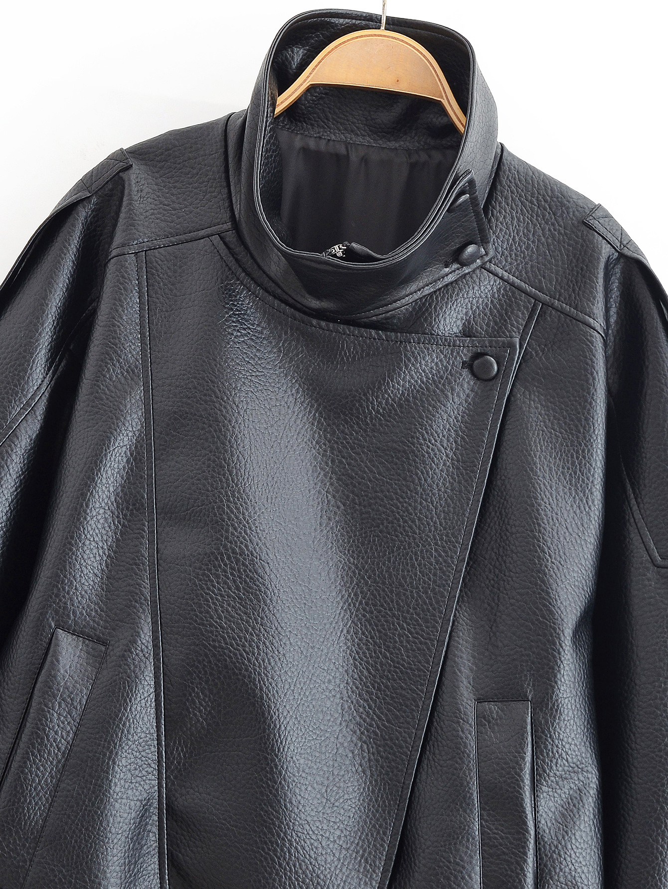 Women Clothing Autumn Retro Kuchao Lychee Pattern Leather Jacket Coat 23 Women Clothing Autumn Retro Kuchao Lychee Pattern Leather Jacket Coat