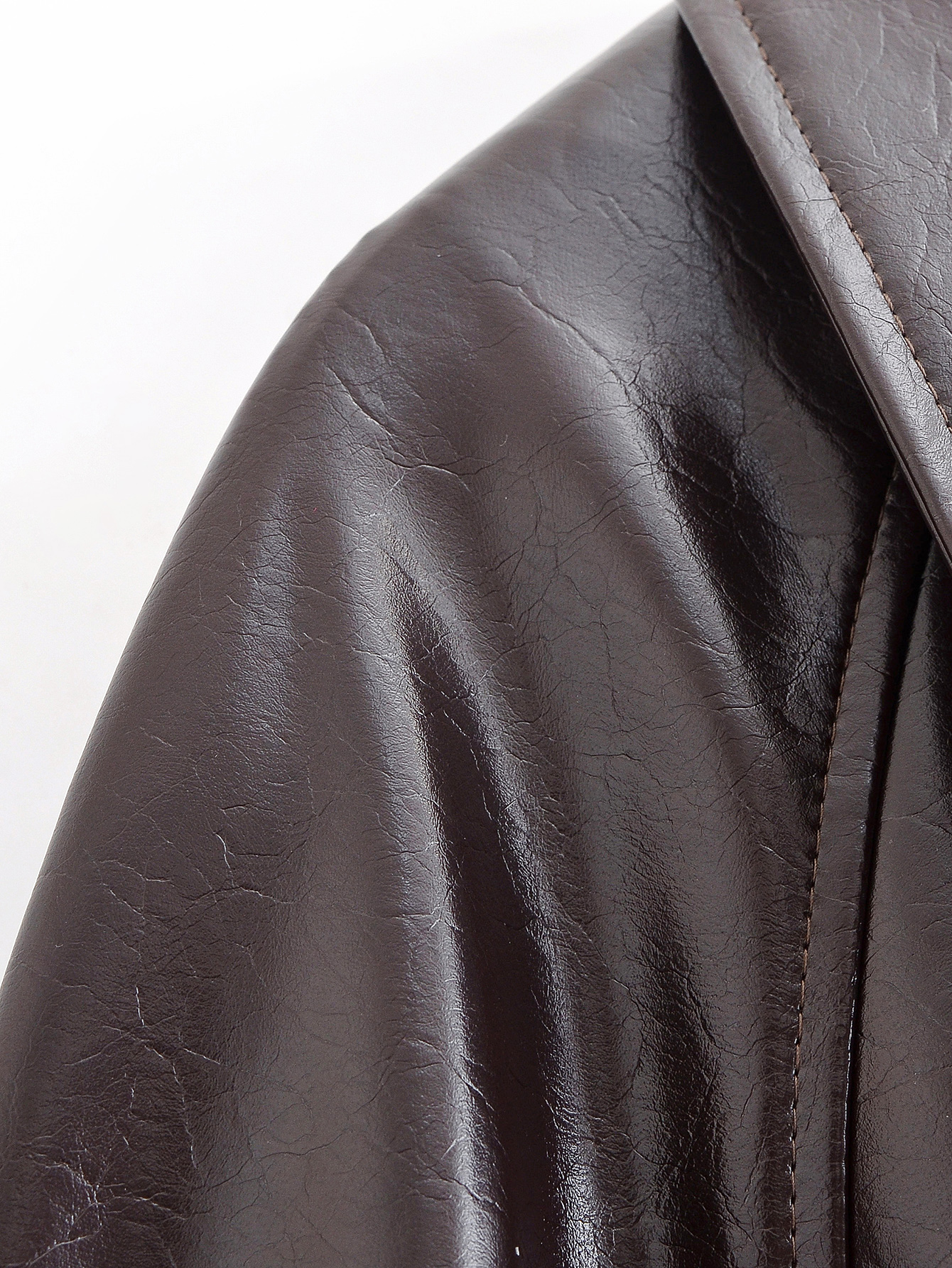 Leather Collared Long Sleeve Short Trench Coat 16 Leather Collared Long Sleeve Short Trench Coat