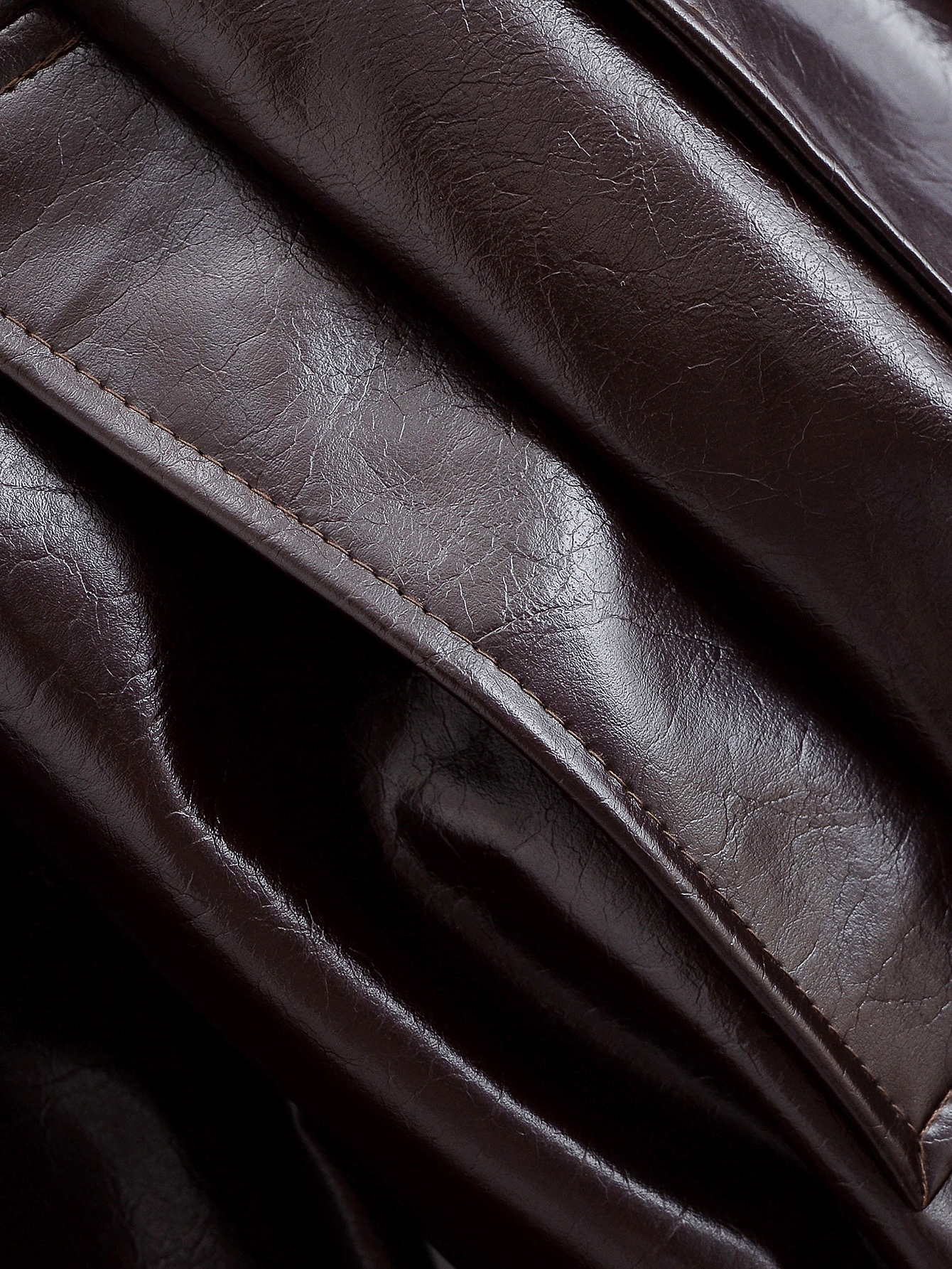 Leather Collared Long Sleeve Short Trench Coat 20 Leather Collared Long Sleeve Short Trench Coat