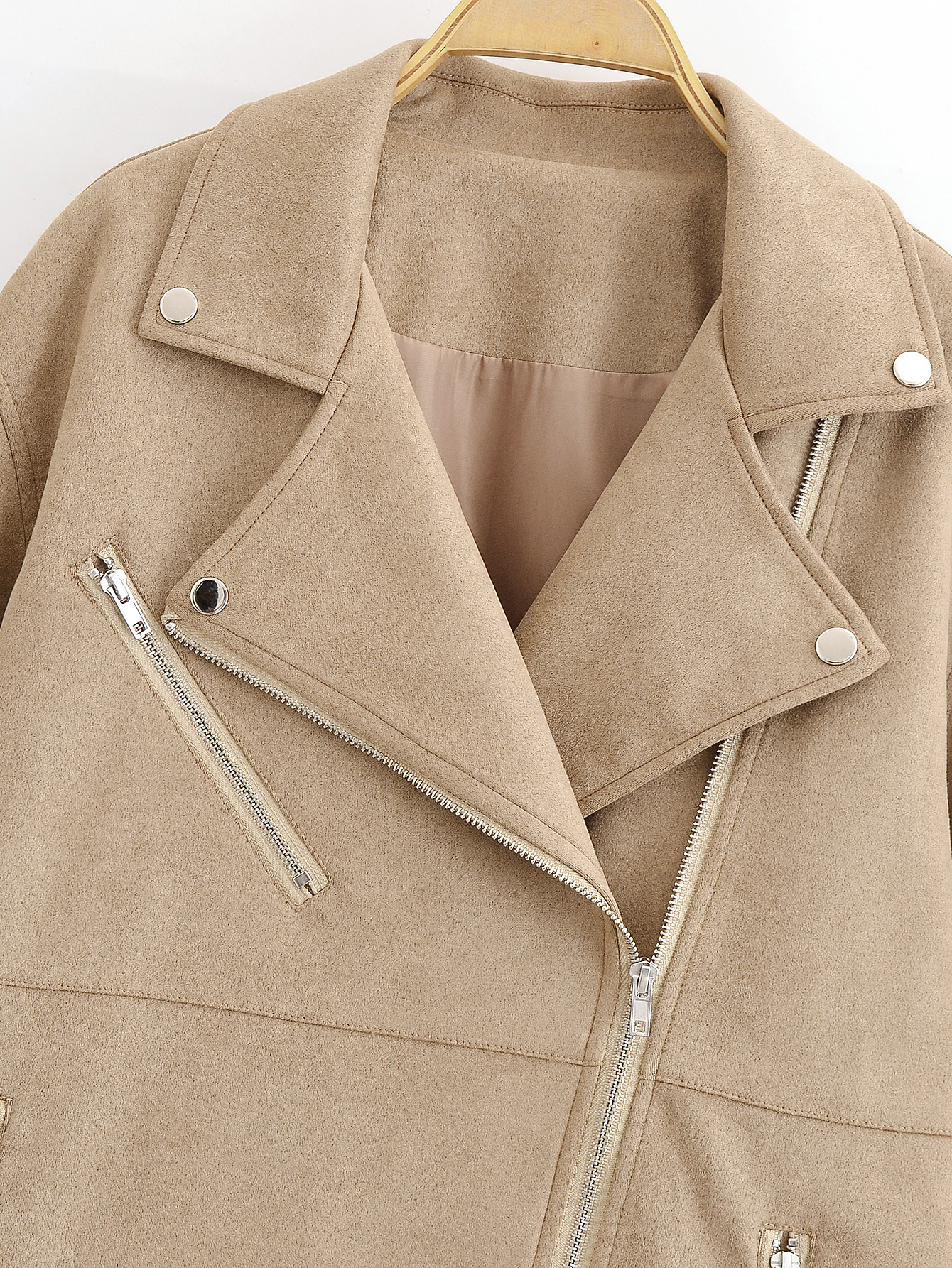 Elegant Suede Zipper Collared Motorcycle Jacket 17 Elegant Suede Zipper Collared Motorcycle Jacket
