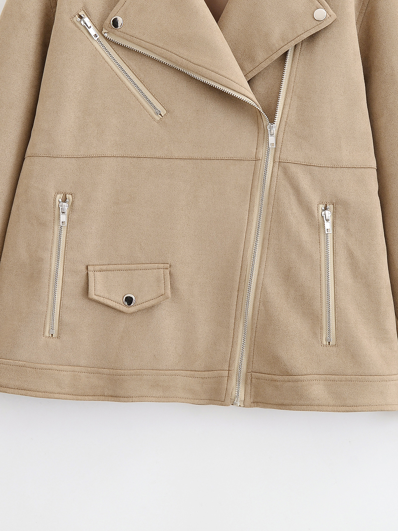 Elegant Suede Zipper Collared Motorcycle Jacket 24 Elegant Suede Zipper Collared Motorcycle Jacket