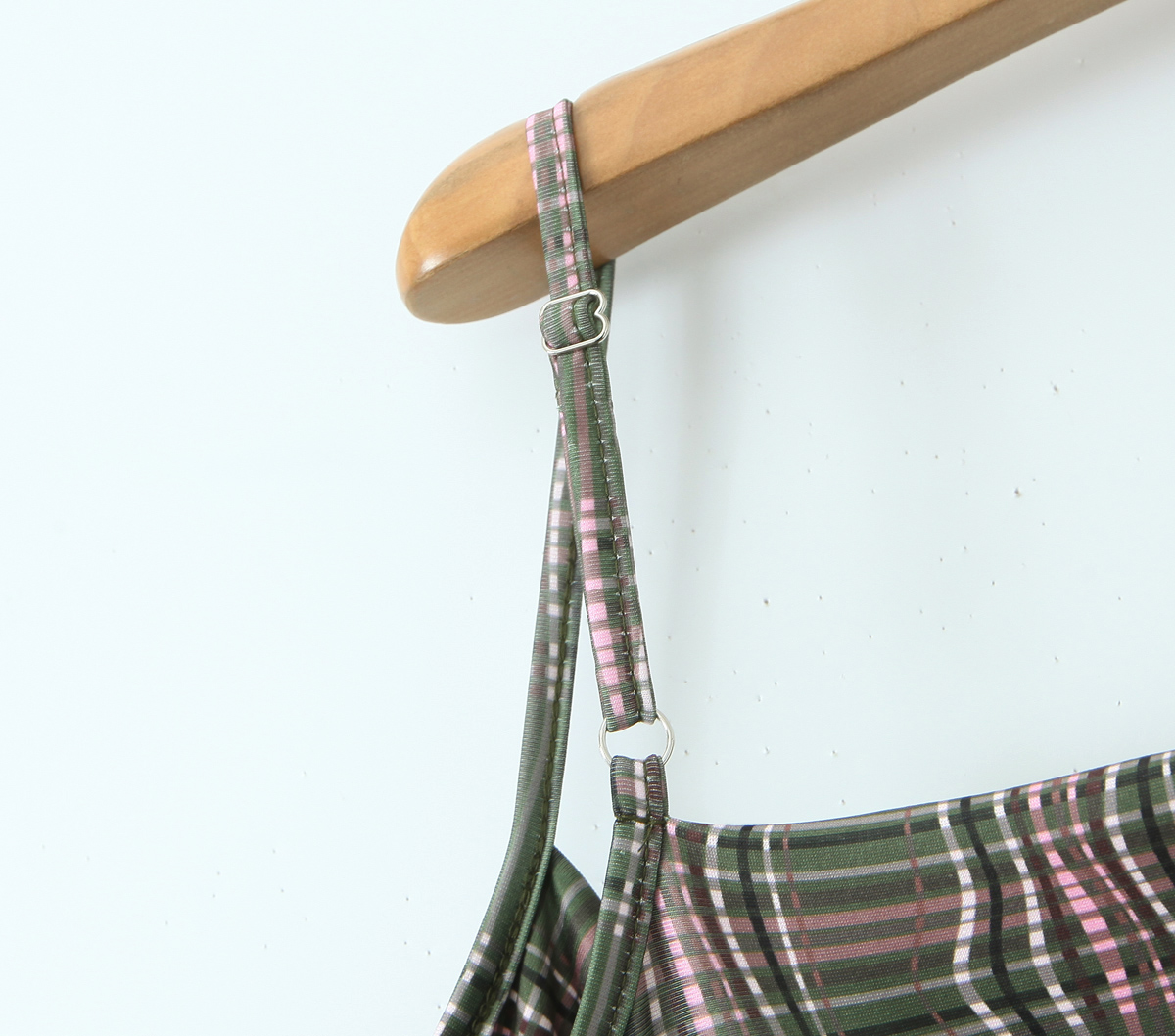 Early Spring Shoulder Diagonal Collar Retro Plaid High Elastic Irregular Asymmetric Design Dress