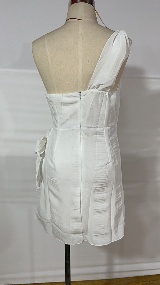 Solid Color Shoulder Belt Irregular Hem Dress - Dresses - Uniqistic.com