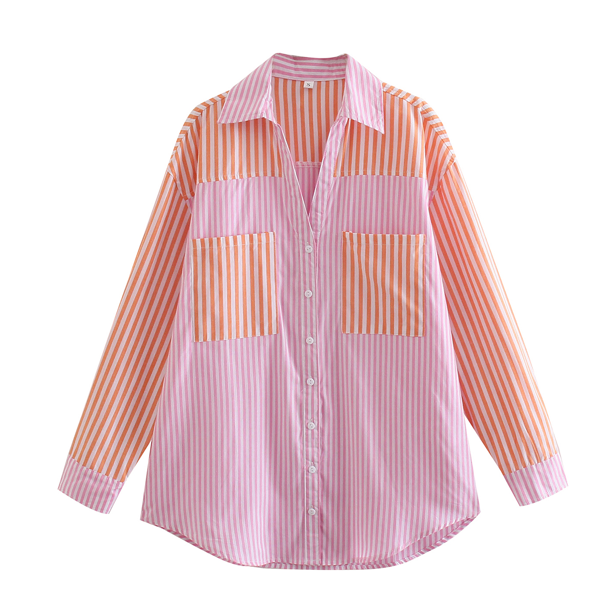 Mixed Color Stripe Long Sleeve Shirt - Blouses & Shirts - Uniqistic.com