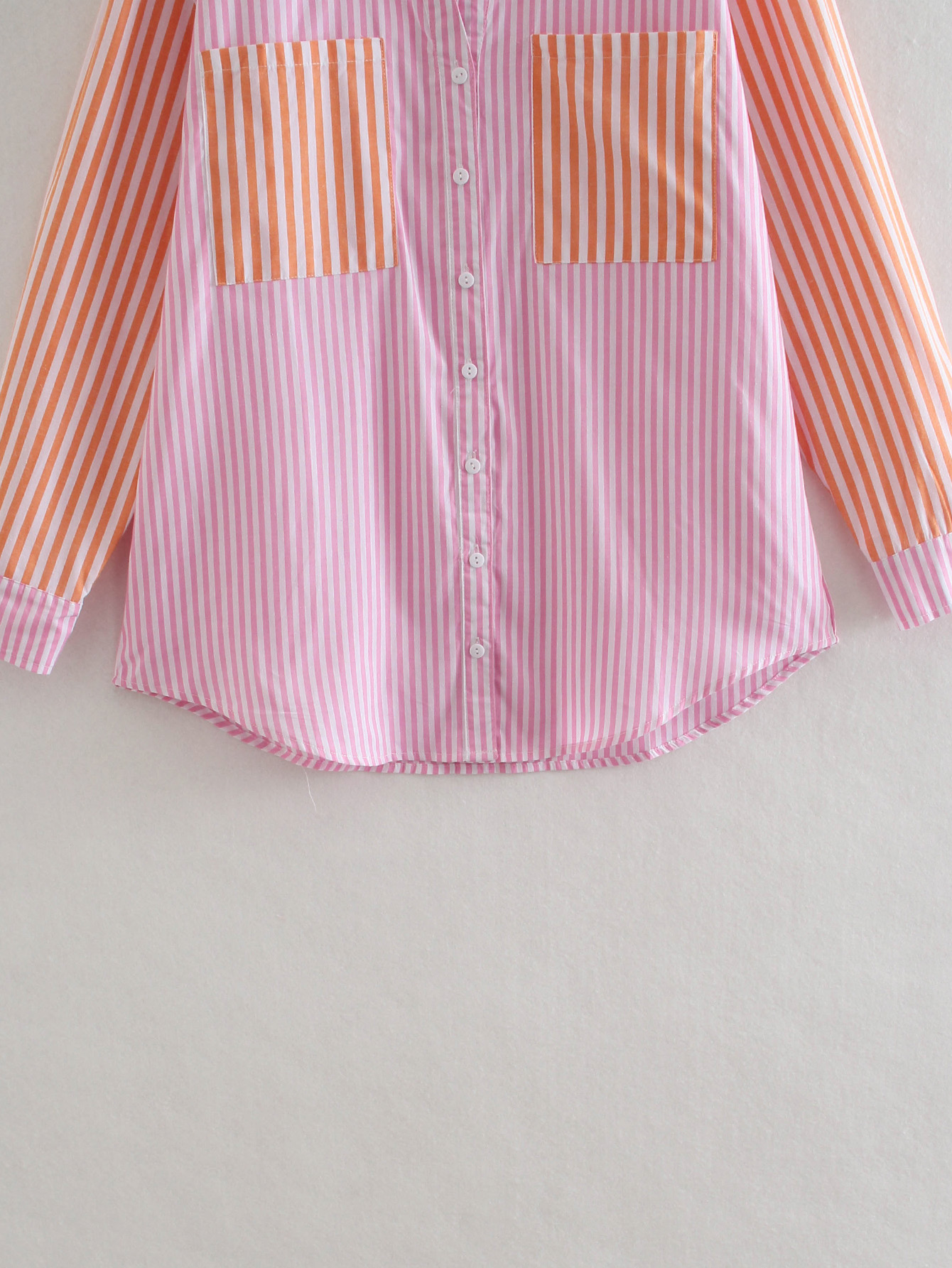 Mixed Color Stripe Long Sleeve Shirt - Blouses & Shirts - Uniqistic.com