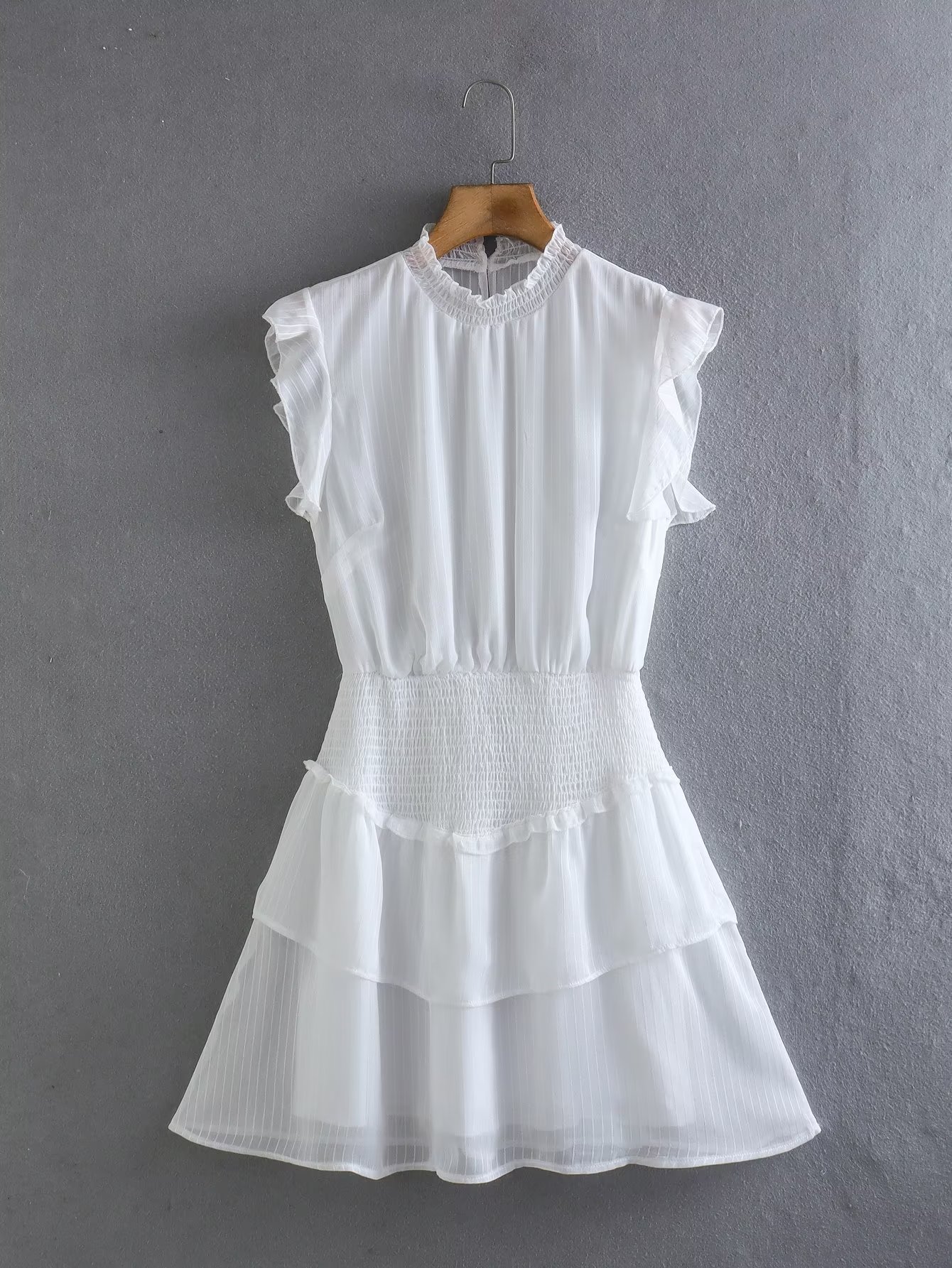 French White Refined Handmade Lace Stitching Multi Layer Tiered Dress - Dresses - Uniqistic.com