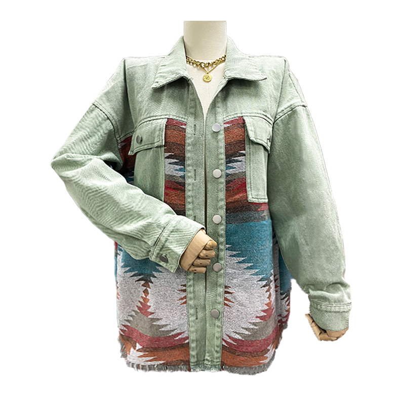 Long Sleeve Aztec Collared Loose Jacket - Coats & Jackets - Uniqistic.com