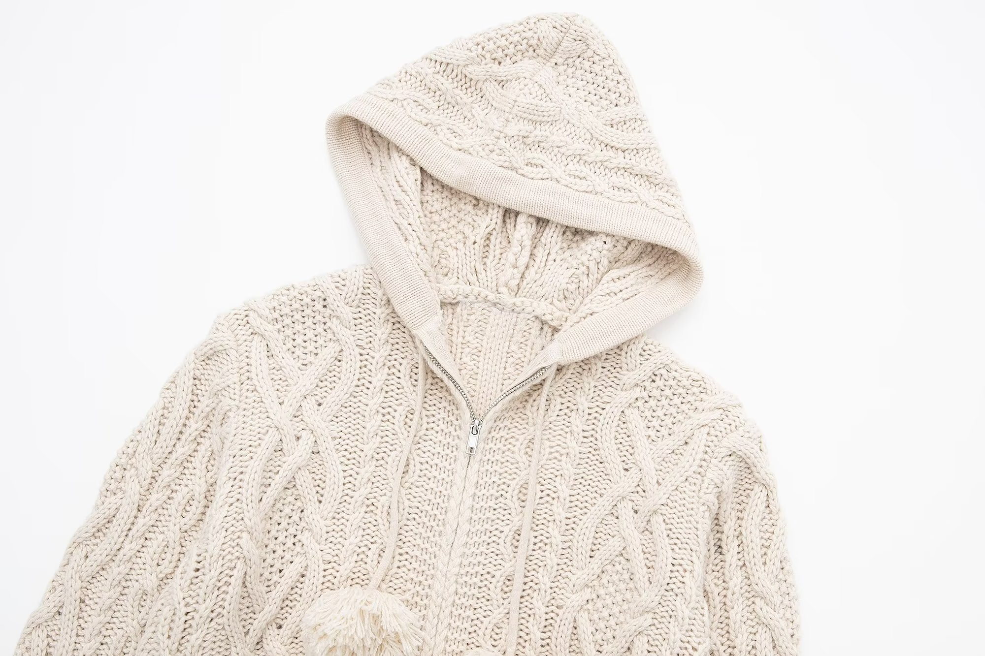 Hooded Long Sleeve Zipper Knitted Cardigan Sweater - Sweaters - Uniqistic.com