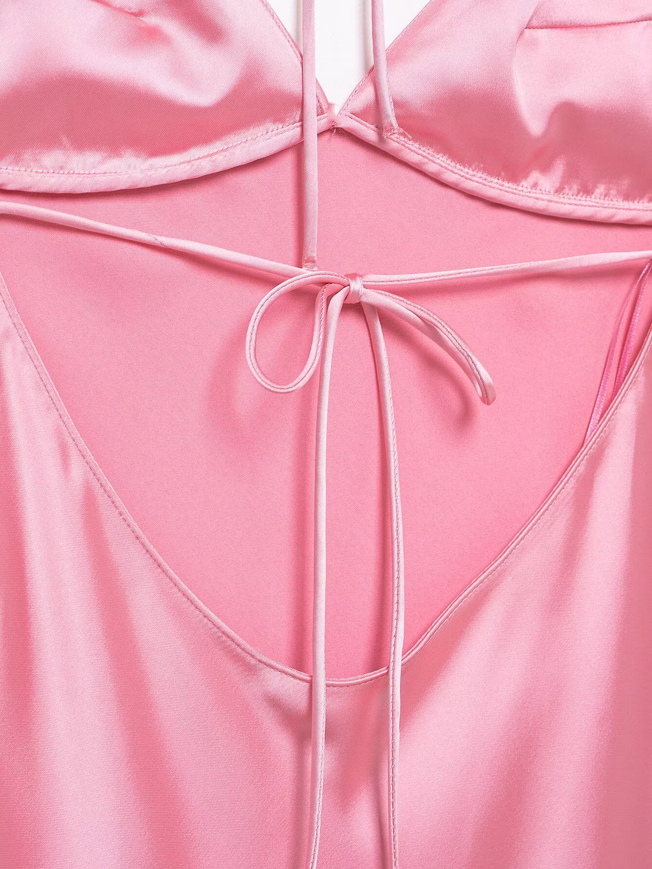 Spring Summer Sexy Suspender Silk Satin Texture Halter Dress