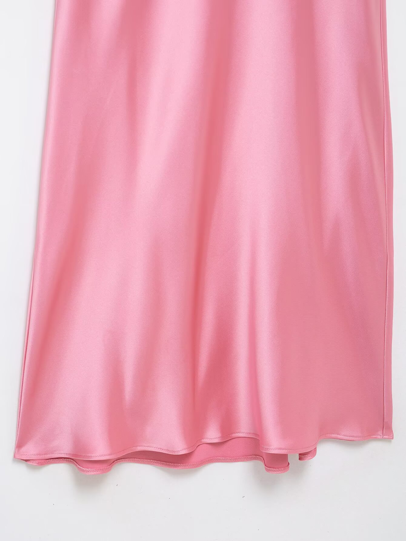 Spring Summer Sexy Suspender Silk Satin Texture Halter Dress