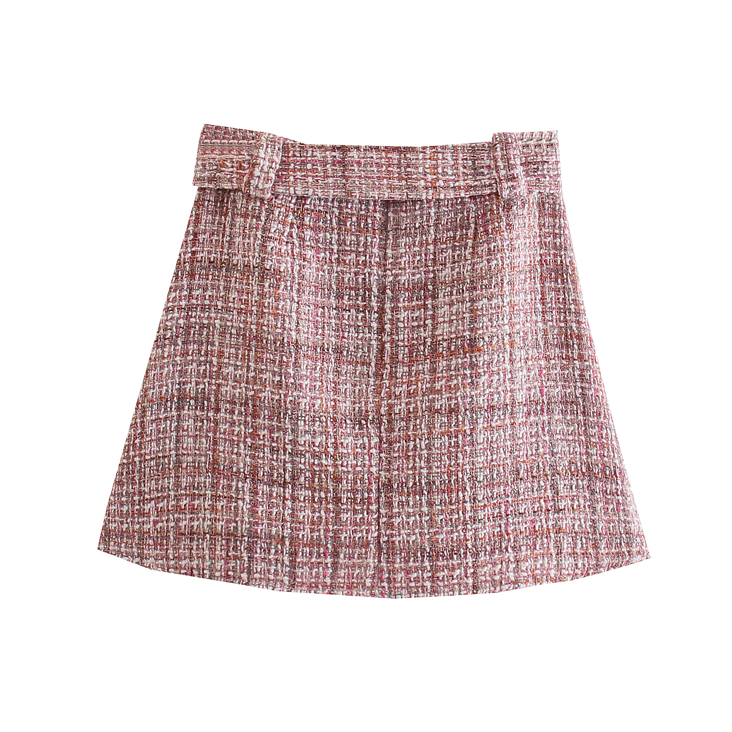 Texture Mini Skirt With Belt - Skirts - Uniqistic.com