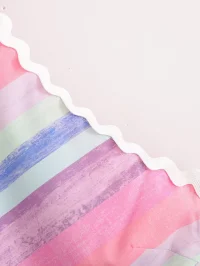 Summer Ribbon Patchwork Stripes Shoulder Tiered Dress