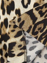 Women Clothing Summer Casual Animal Print Short Sleeve Mid Length Dress Women