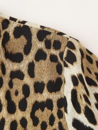 Women Clothing Summer Casual Animal Print Short Sleeve Mid Length Dress Women