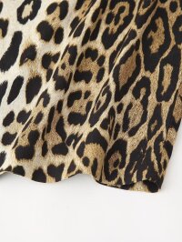Women Clothing Summer Casual Animal Print Short Sleeve Mid Length Dress Women